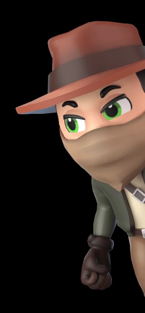 Boy with hat and mask